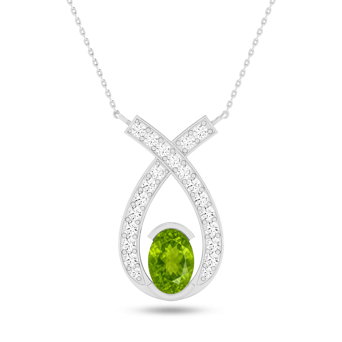 Teardrop Halo Pendant | Starburst Pendant | Heart Knot Teardrop Pendant | Sterling Silver Birthstone Necklace | Diamond Accent | Adjustable Chain | 15 Gemstone Choices
