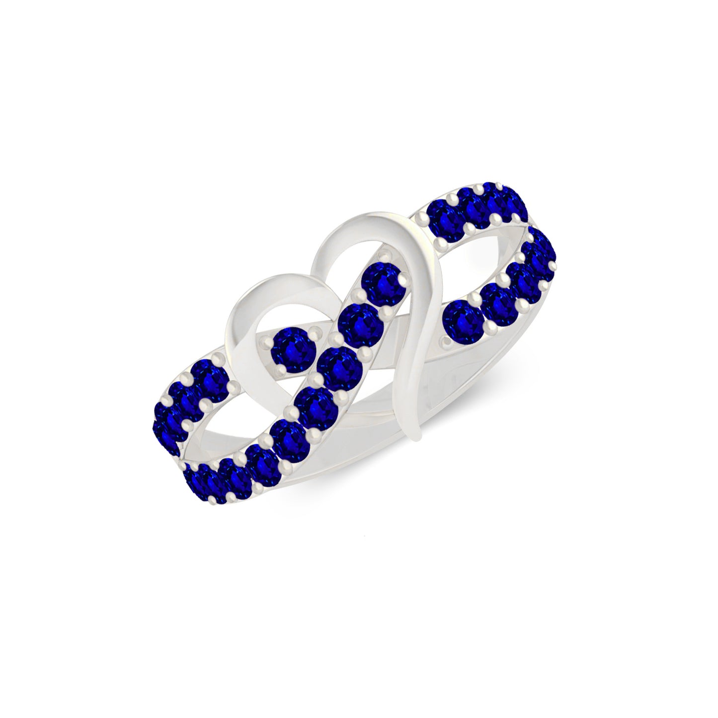Heart Infinity Ring | Sterling Silver Birthstone Ring | Genuine Gemstone & Diamond Studded Ring | Personalized Promise Ring | Gift for Her