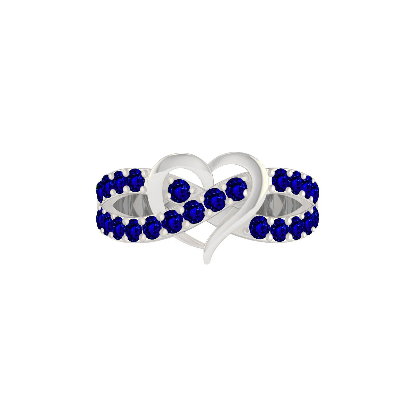 Heart Infinity Ring | Sterling Silver Birthstone Ring | Genuine Gemstone & Diamond Studded Ring | Personalized Promise Ring | Gift for Her