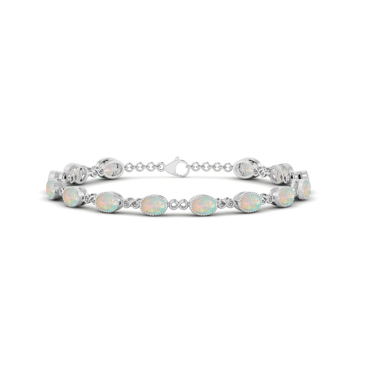Infinity Tennis Bracelet | Sterling Silver Birthstone Bracelet | Adjustable Chain | 15 Gemstone Choices | Personalized Gemstone Bracelet