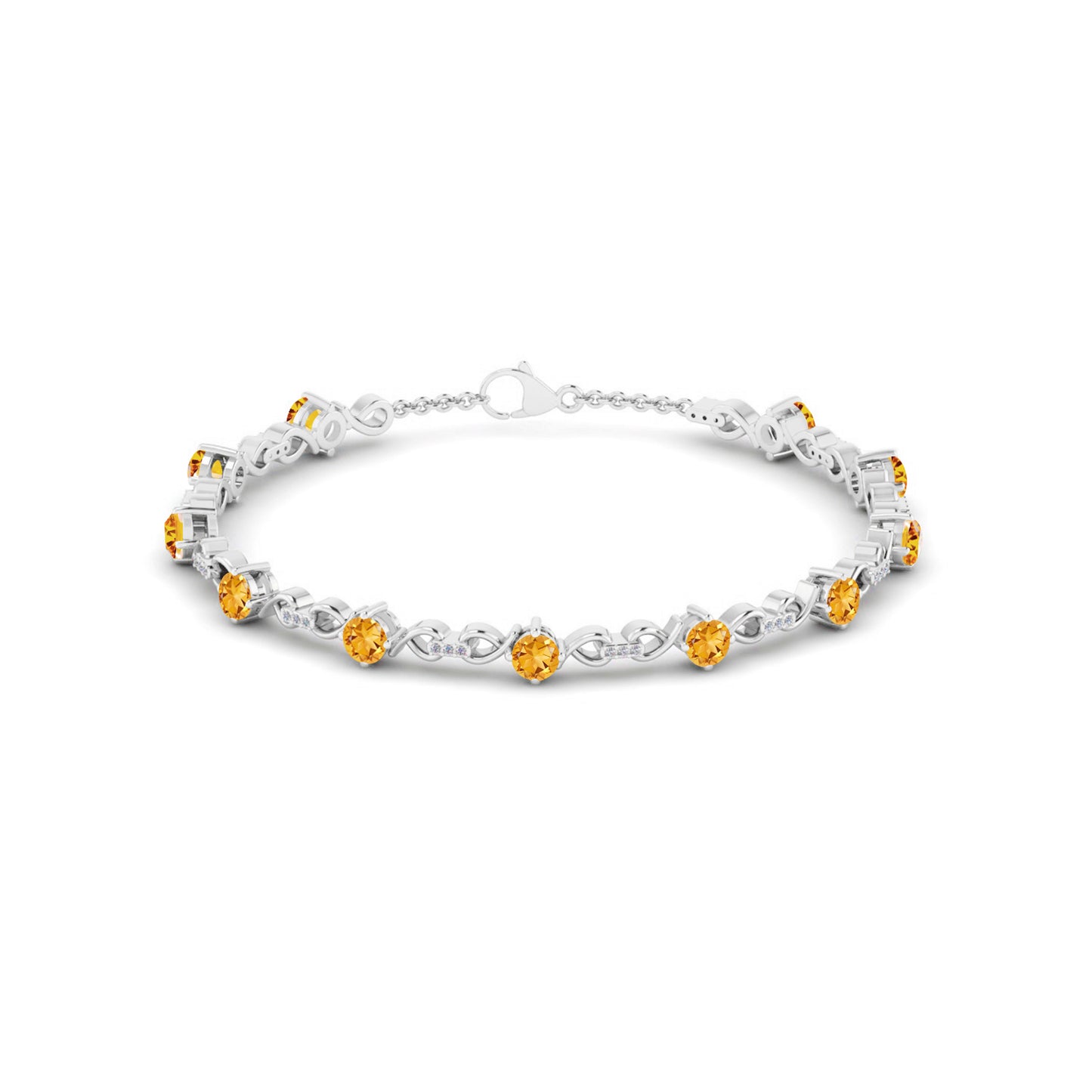 Infinity Tennis Bracelet | Sterling Silver Birthstone Bracelet | Adjustable Chain | 15 Gemstone Choices | Personalized Gemstone Bracelet