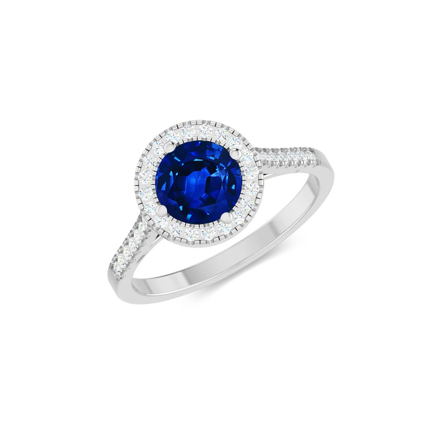 Halo Solitaire Ring | Sterling Silver Birthstone Ring | Genuine Gemstone & Diamond Studded Ring | Personalized Promise Ring | Gift for Her