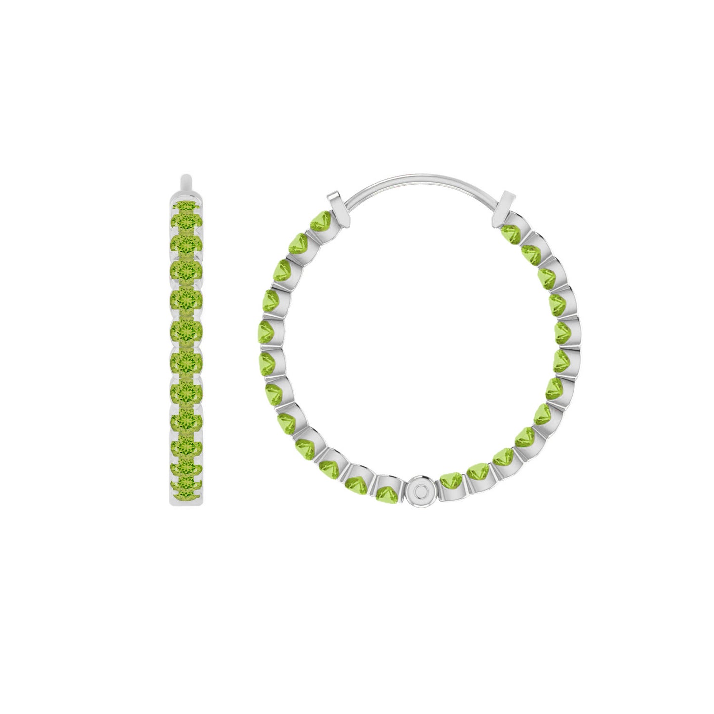 Inside-Out Hoop Earrings | 925 Sterling Silver Birthstone Stud Earrings | Diamond Accent Gemstone Earrings | 15 Birthstone Options | Gift for Women
