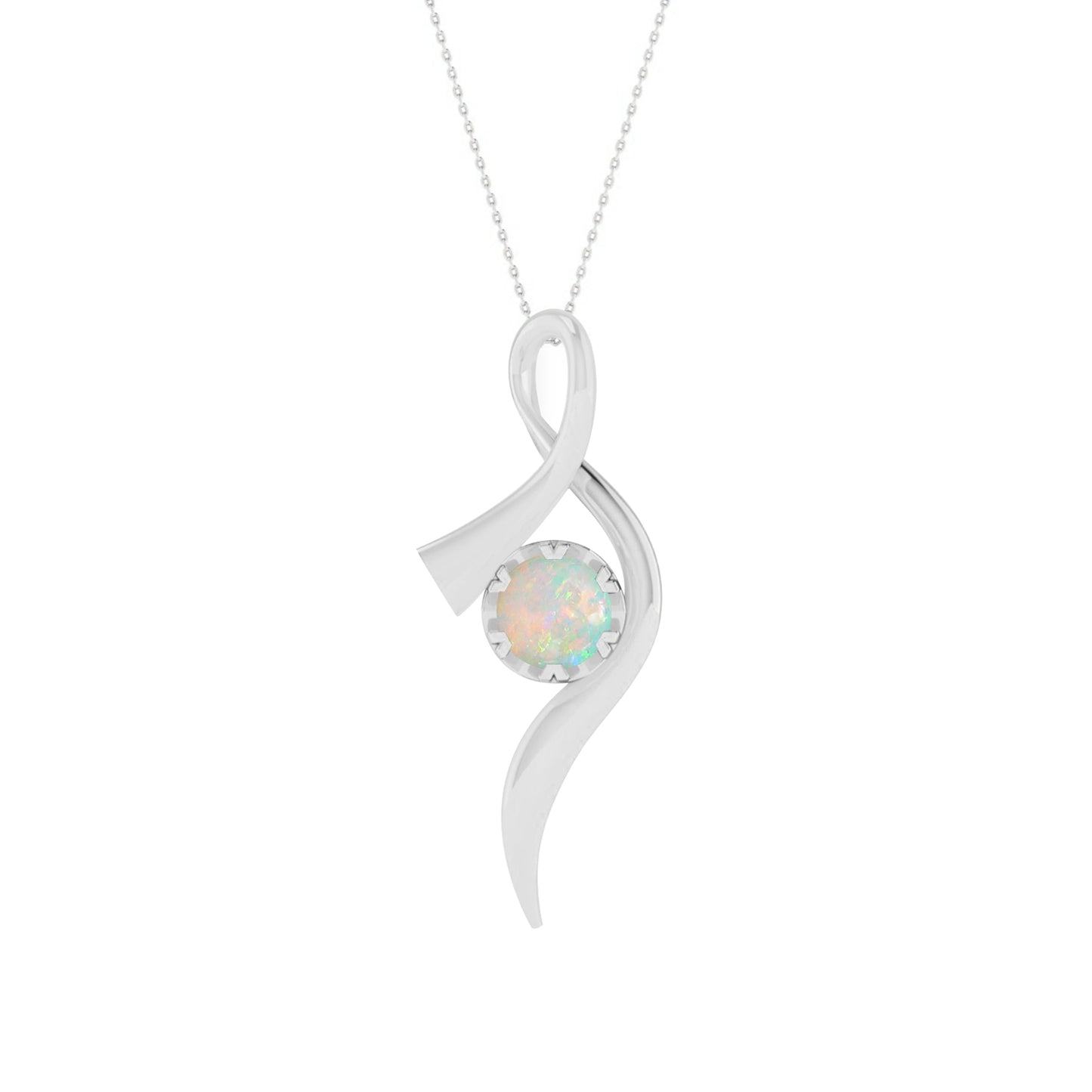Infinity Twist Pendant | Floral Vine Style Gemstone Pendant | Sterling Silver Birthstone Necklace | Adjustable Chain | 15 Gemstone Choices | Personalized Gemstone Pendant