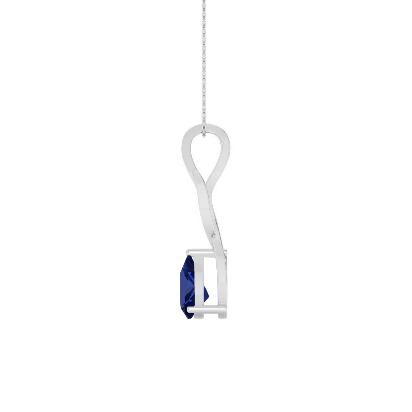 Classic Teardrop Solitaire Pendant | Starburst Pendant | Heart Knot Teardrop Pendant | Sterling Silver Birthstone Necklace | Diamond Accent | Adjustable Chain | 15 Gemstone Choices