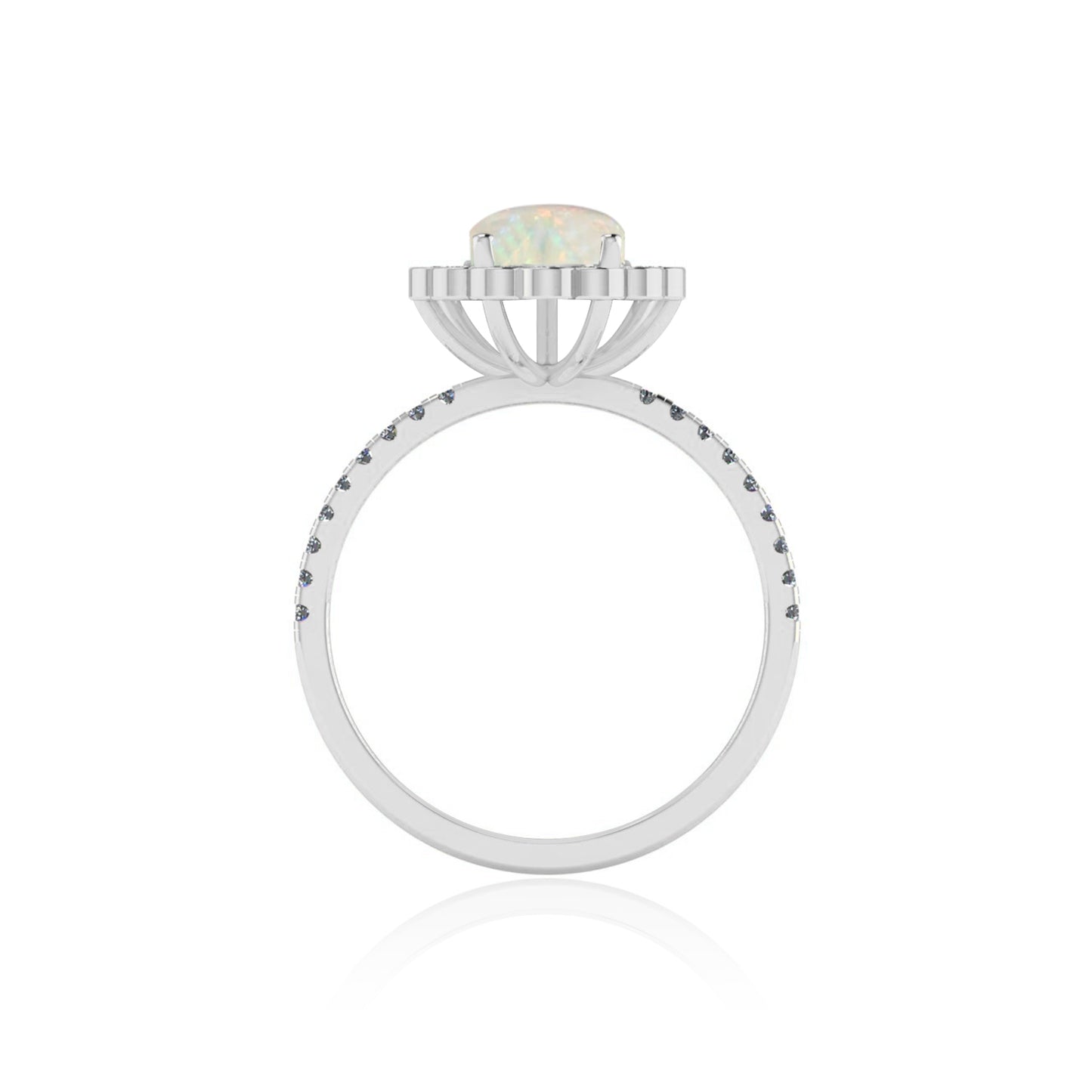 Floral Halo Ring | Sterling Silver Birthstone Ring | Genuine Gemstone & Diamond Studded Ring | Personalized Promise Ring | Gift for Her