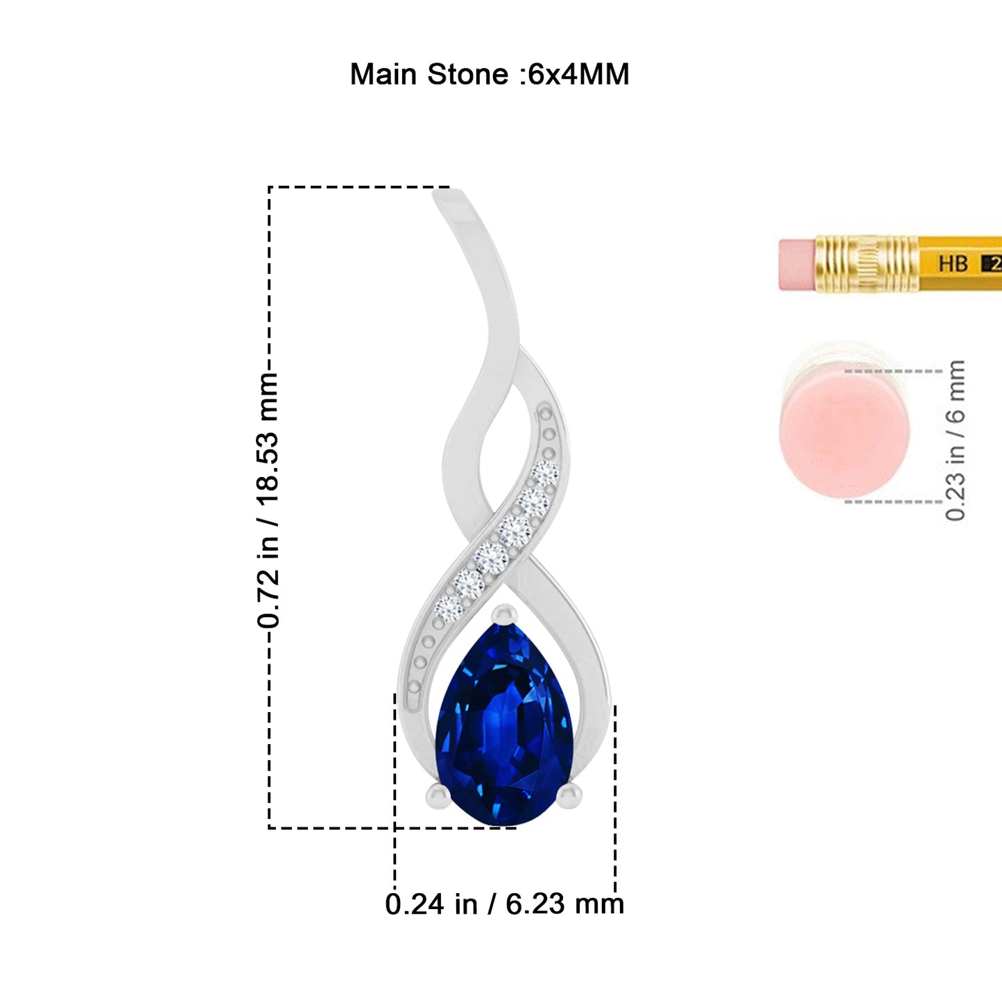 Classic Teardrop Solitaire Pendant | Starburst Pendant | Heart Knot Teardrop Pendant | Sterling Silver Birthstone Necklace | Diamond Accent | Adjustable Chain | 15 Gemstone Choices