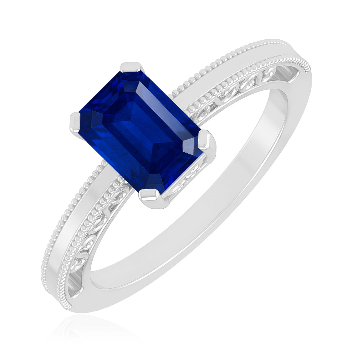 Vintage Milgrain Split Shank | Sterling Silver Birthstone Ring | Genuine Gemstone & Diamond Studded Ring | Personalized Promise Ring | Gift for Her