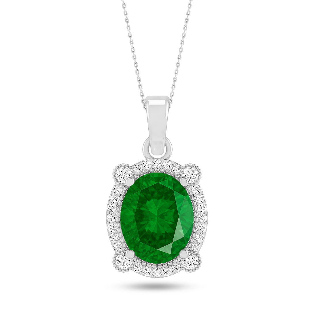 Oval Cabochon Halo Pendant | Starburst Pendant | Heart Knot Teardrop Pendant | Sterling Silver Birthstone Necklace | Diamond Accent | Adjustable Chain | 15 Gemstone Choices