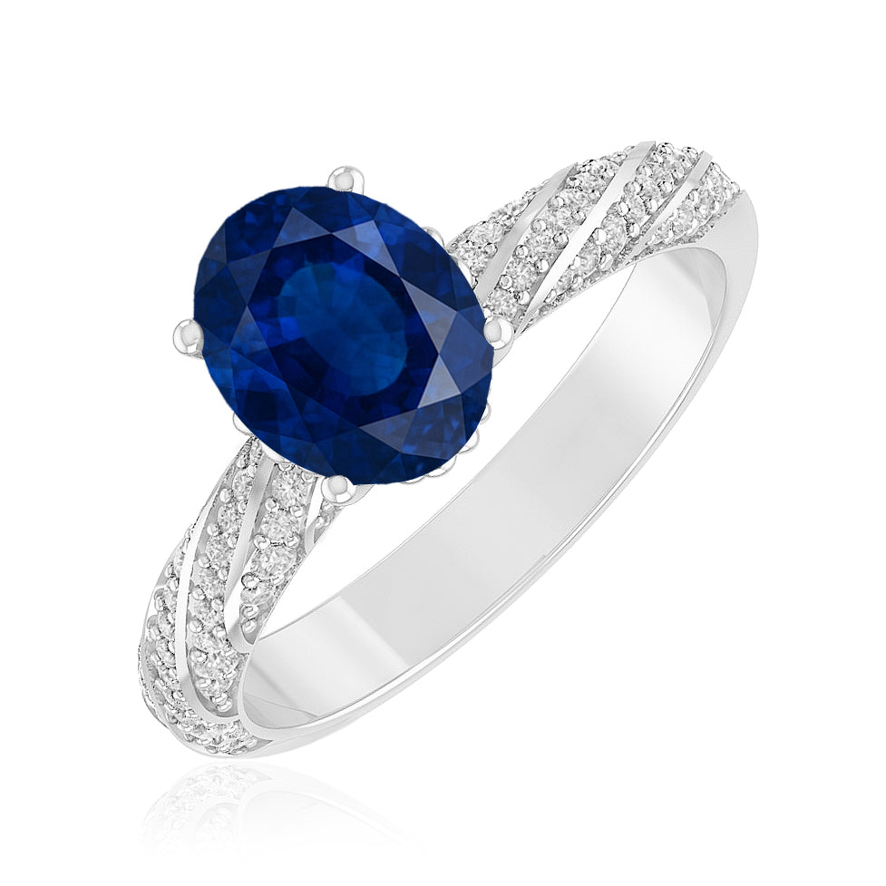 Halo Solitaire Ring | Sterling Silver Birthstone Ring | Genuine Gemstone & Diamond Studded Ring | Personalized Promise Ring | Gift for Her
