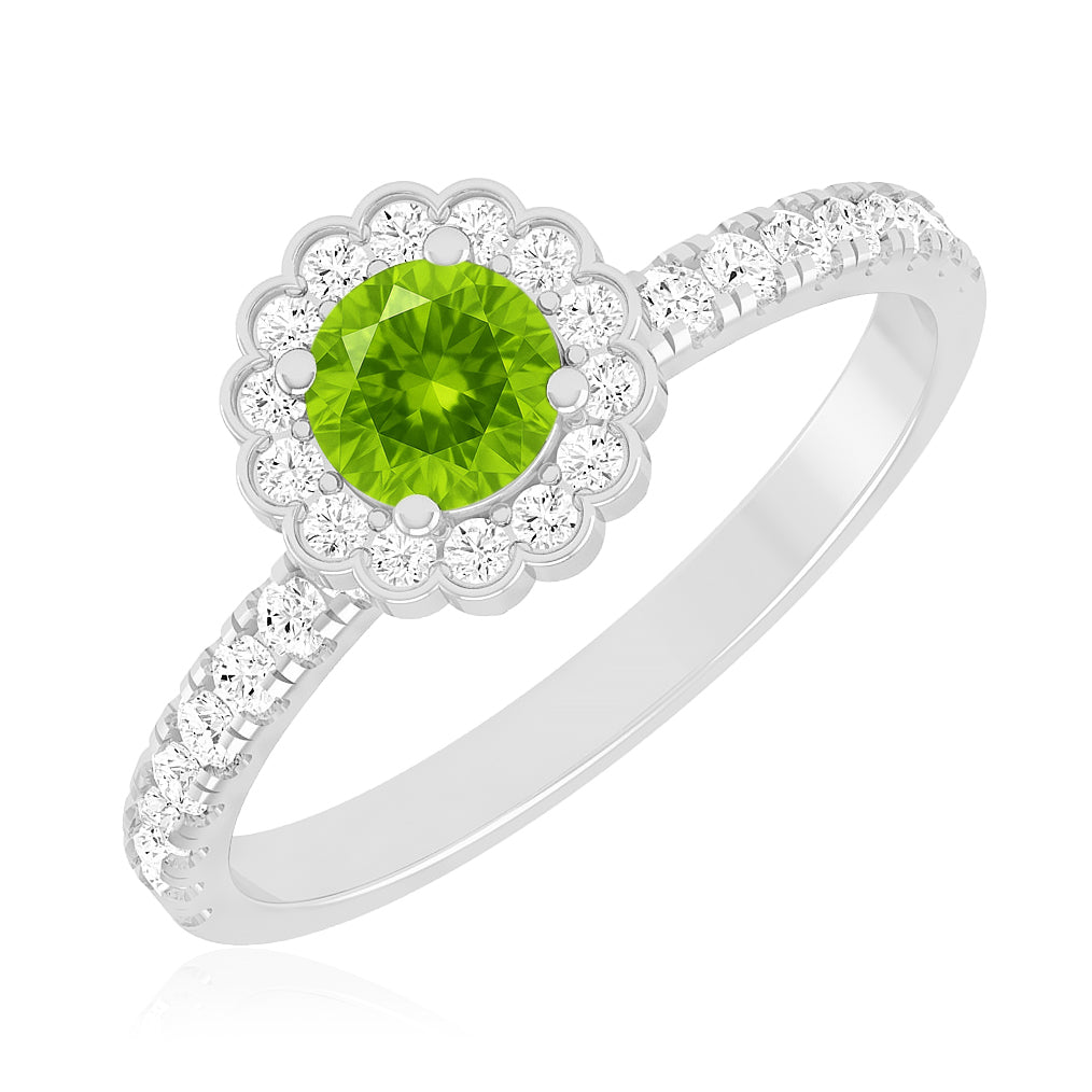 Flower Cluster Ring | Sterling Silver Birthstone Ring | Genuine Gemstone & Diamond Studded Ring | Personalized Promise Ring | Gift for Her