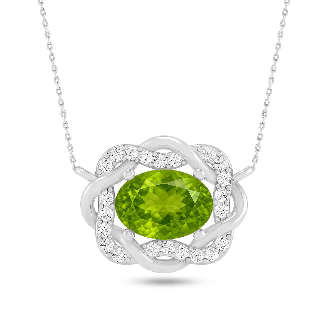 Celtic Knot Halo Pendant | Starburst Pendant | Heart Knot Teardrop Pendant | Sterling Silver Birthstone Necklace | Diamond Accent | Adjustable Chain | 15 Gemstone Choices