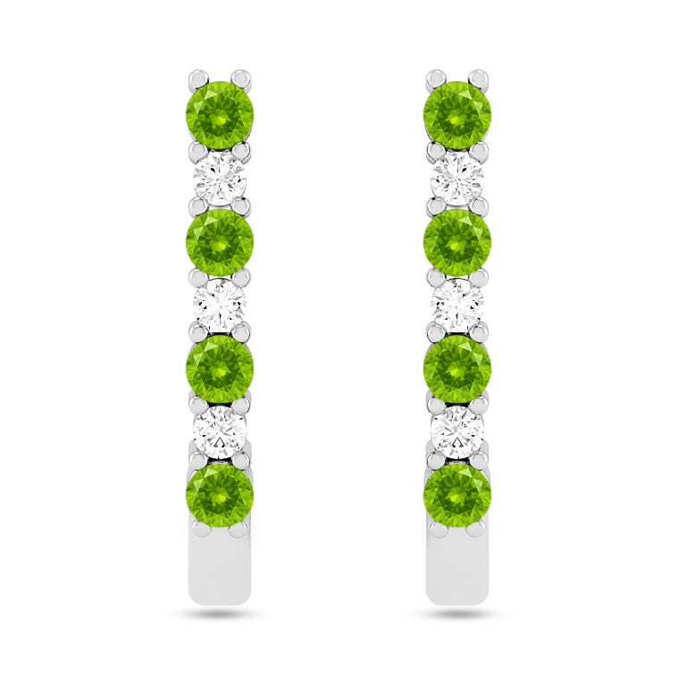 Bar Stud Earrings | 925 Sterling Silver Birthstone Stud Earrings | Diamond Accent Gemstone Earrings | 15 Birthstone Options | Gift for Women