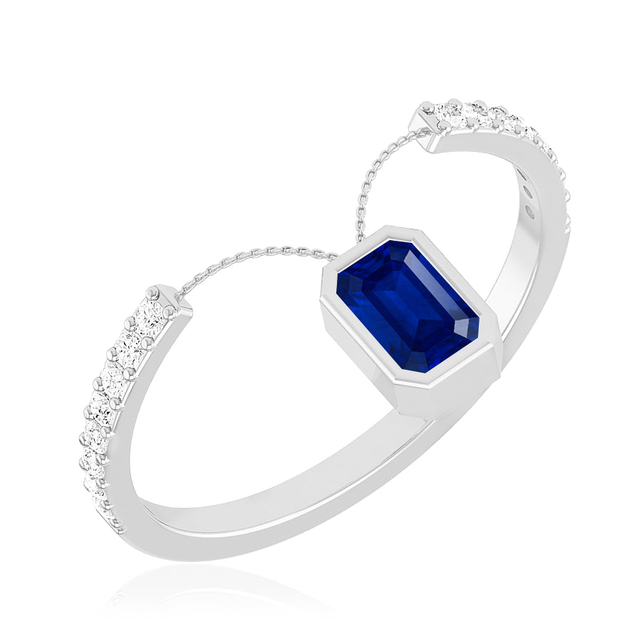Open Bypass Ring | Sterling Silver Birthstone Ring | Genuine Gemstone Studded Ring | Personalized Promise Ring | Gift for Her