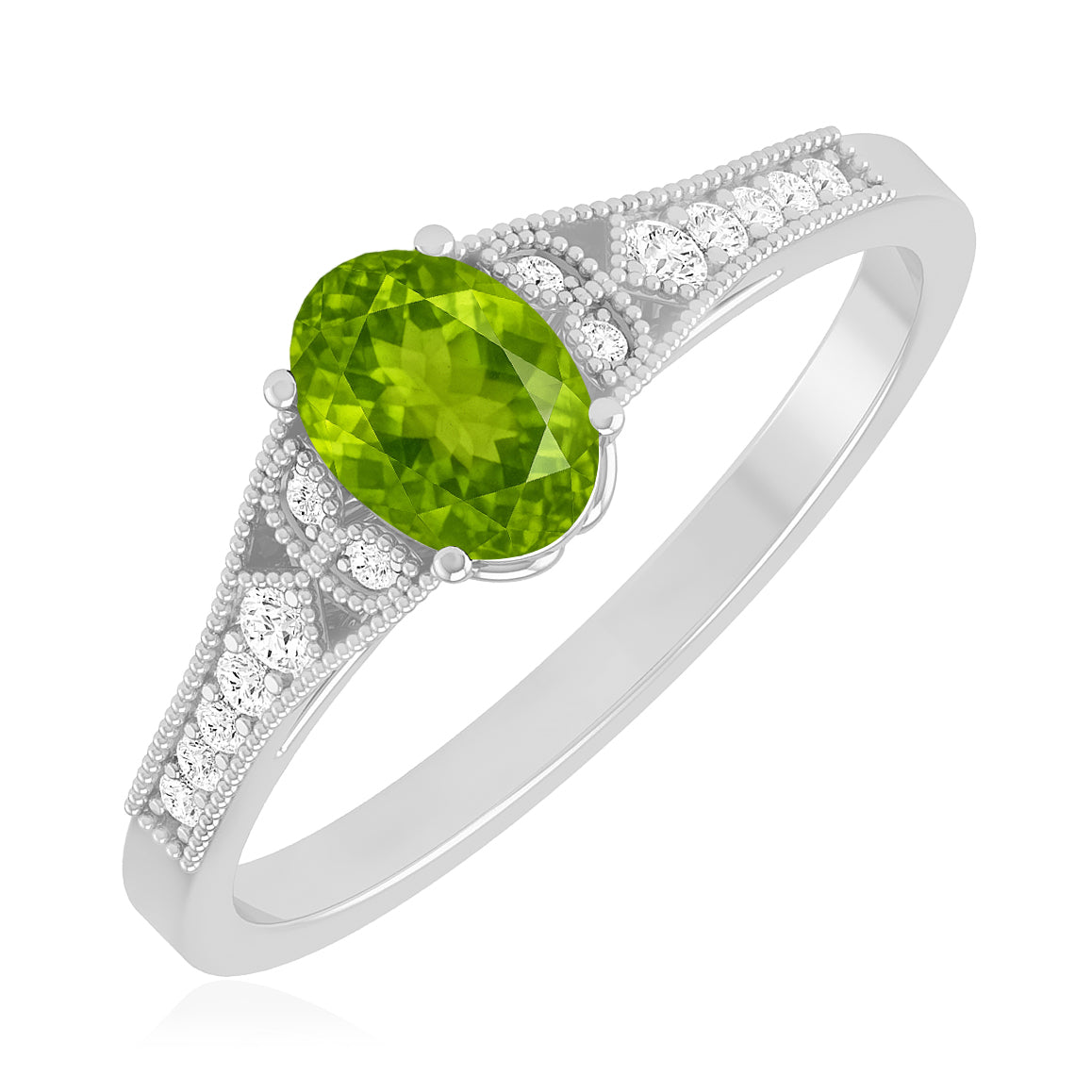 Classic Three-Stone Solitaire Ring | Sterling Silver Birthstone Ring | Genuine Gemstone & Diamond Studded Ring | Personalized Promise Ring | Gift for Her