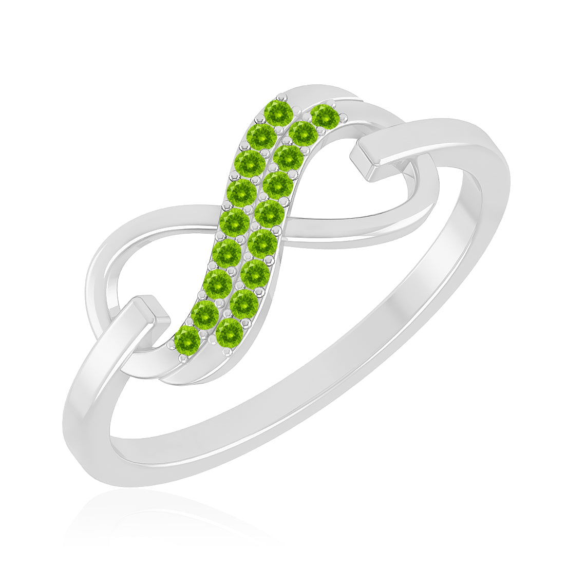 Paperclip Link Ring | Sterling Silver Birthstone Ring | Genuine Gemstone & Diamond Studded Ring | Personalized Promise Ring | Gift for Her