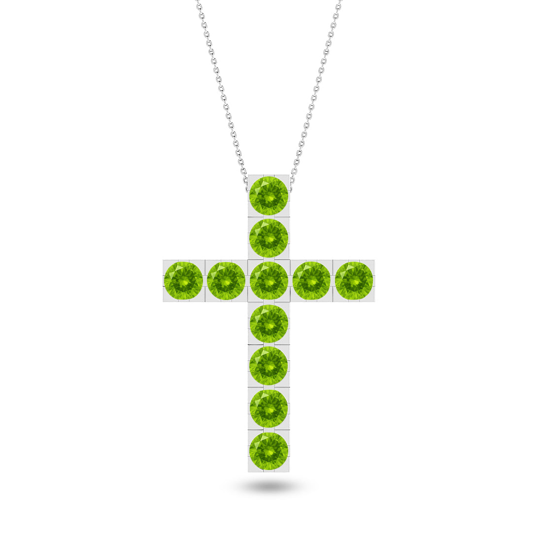 Cross Pendant Necklace | Sterling Silver Birthstone Necklace | Adjustable Chain | 15 Gemstone Choices | Personalized Gemstone Pendant