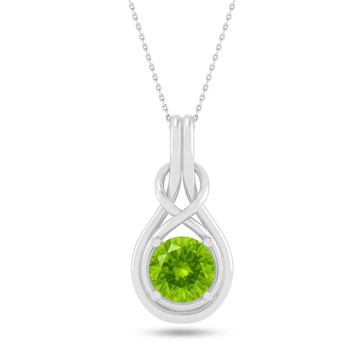 Infinity Teardrop Solitaire Pendant | Sterling Silver Birthstone Necklace | Adjustable Chain | 15 Gemstone Choices | Personalized Gemstone Pendant