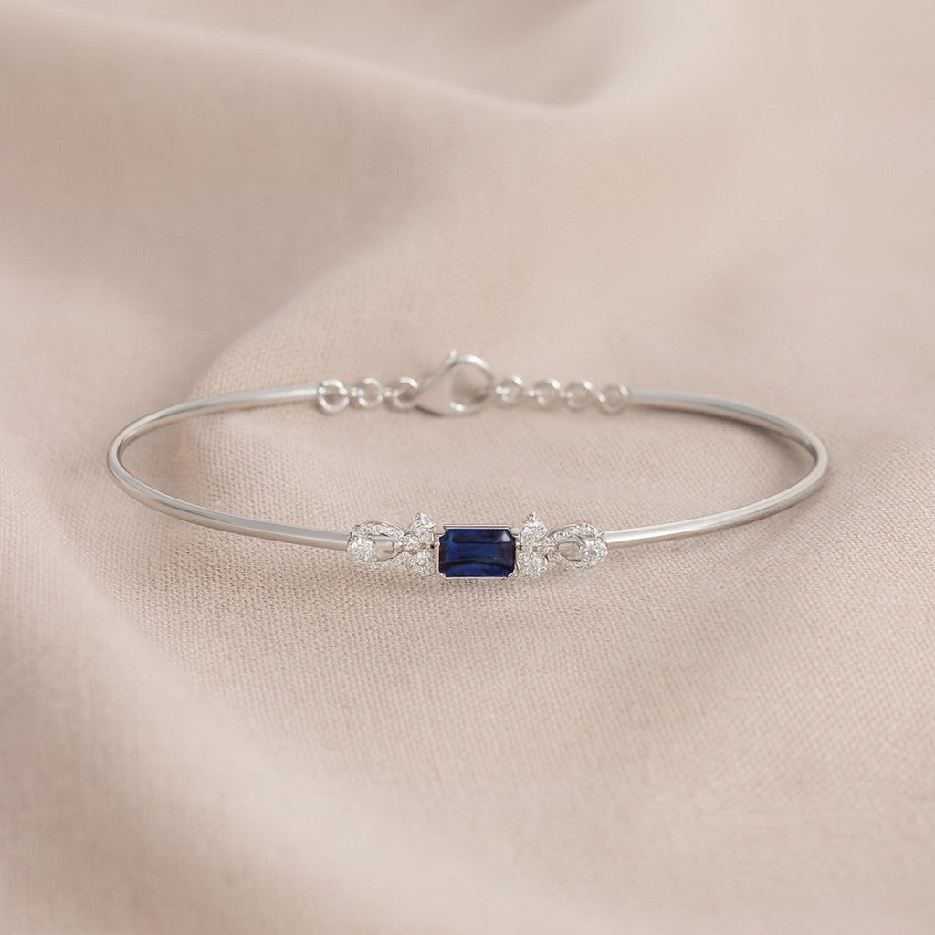 Gemstone Bangle Bracelet | Sterling Silver Birthstone Bracelet | Adjustable Chain | 15 Gemstone Choices | Personalized Gemstone Bracelet Floral Vine Bracelet Canter piece