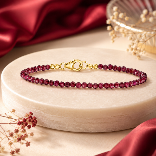 Natural Garnet Beaded Bracelet